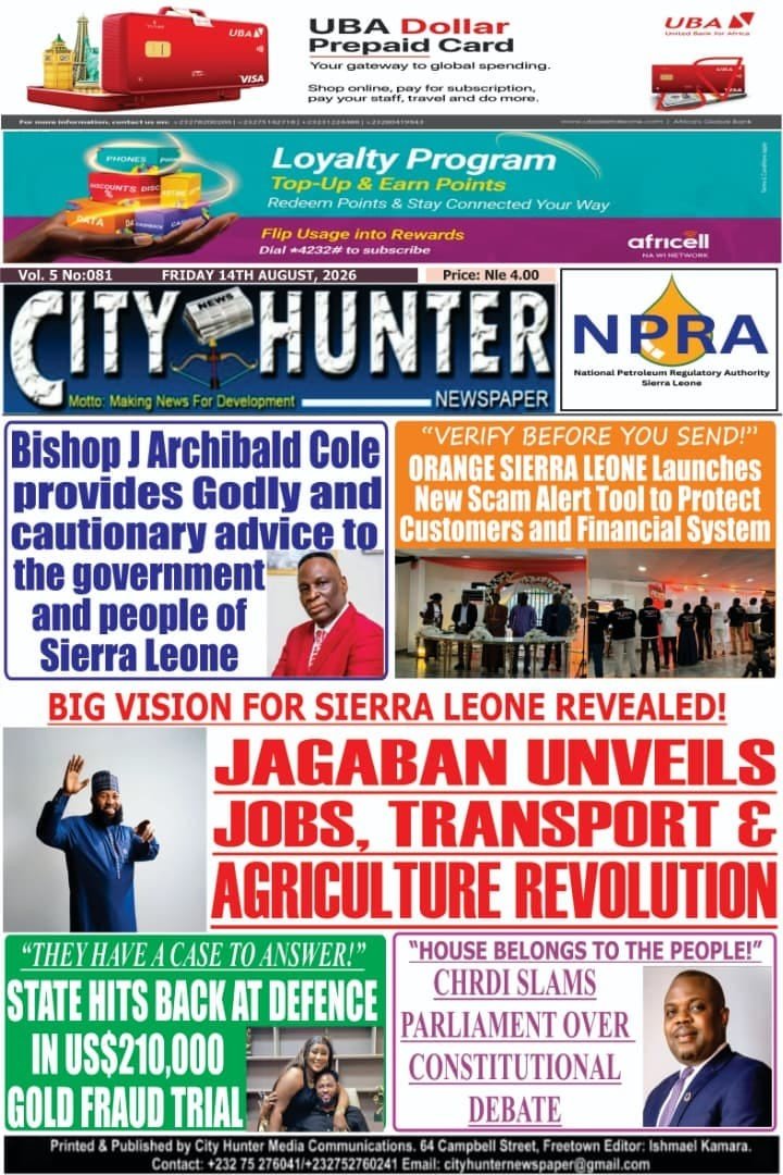 City Hunter Newspaper: “Jagaban Unveils Jobs, Transport & Agriculture Revolution”
