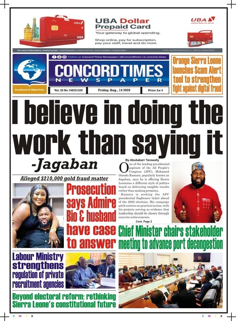 Concord Times: “I Believe in Doing the Work Than Saying It — Jagaban”